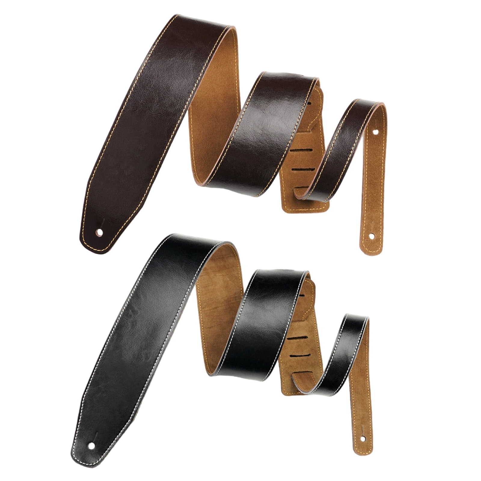 BIBABLYKE Adjustable Soft Leather Guitar Strap Thicken Universal Guitar Shoulder Strap Replacement Guitar Belt Guitar Accessories