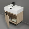 thumbnail image 4 of Nameeks Derin-2417-W-S-L Derin 24" Wall Mounted Single Basin Vanity Set - Brown Oak /, 4 of 7