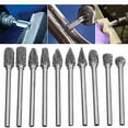 thumbnail image 2 of Limas rotativas de carburo de tungsteno, vástago de 1/8 pulgadas (3mm), brocas de corte para corte de Metal y madera, 10 Uds., 2 of 8
