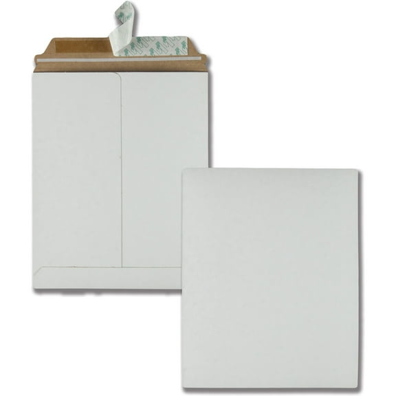 Extra-Rigid Photo/document Mailer, Cheese Blade Flap, Self-Adhesive Closure, 9 X 11.5, White, 25/box | Bundle of 5 Boxes