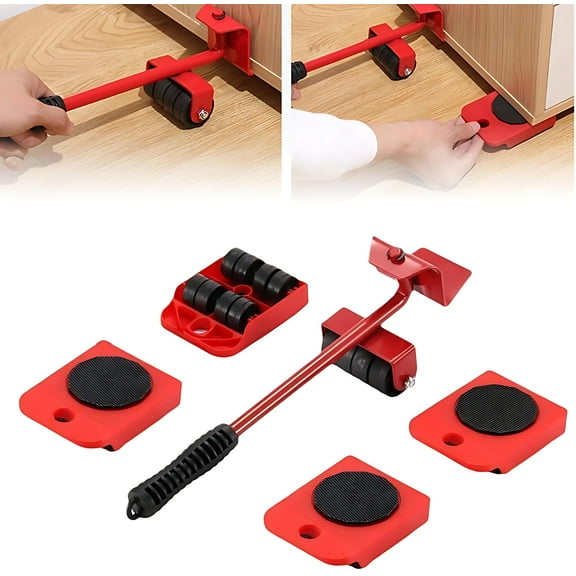 Furniture Lift Mover Tool Set, Heavy Duty Furniture Lifter With 4 Sliders with 360°Swivel, Moving & Lifting for Home, Office,Sofas, Beds, Refrigerators & More Heavy Furniture, Effort-Saving Design
