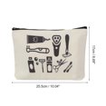 thumbnail image 2 of Unique Bargains 1 Pc Durable Facial Care Tools Pattern Makeup Bag Beige Canvas, 2 of 6