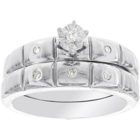 Diamond Accented Platina 4 Wedding Set