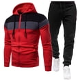 thumbnail image 2 of MSJUHEG Hoodies For Men Zip Up Hoodie Men With Pants Hoodie Plus Leisure Winter Fleece Hooded Plush Women Suits Sweaters Zipper And Pants Sweatershirt Top Trousers Hoodie Red L, 2 of 4
