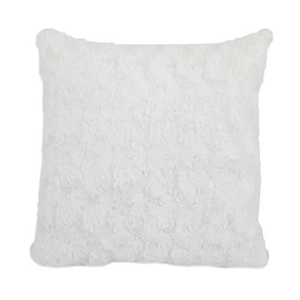 Better Homes & Gardens Faux Fur Floor Cushion 24" by 24" Cream