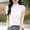 White T-shirt for women, variant on jtjvou Women's Mock Neck Short Sleeve Blouses Ribbed Knit Top Casual Slim Fit Tee Shirt Textured Business Casual Outfits Pink XXL