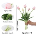 thumbnail image 2 of Flores artificiales LINSIE Tulipanes de látex, 15 unidades, rosa claro, 2 of 7