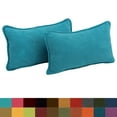 thumbnail image 2 of Porch & Den  Blaze River Microsuede Lumbar Throw Pillows (Set of 2) Teal Blue, 2 of 5