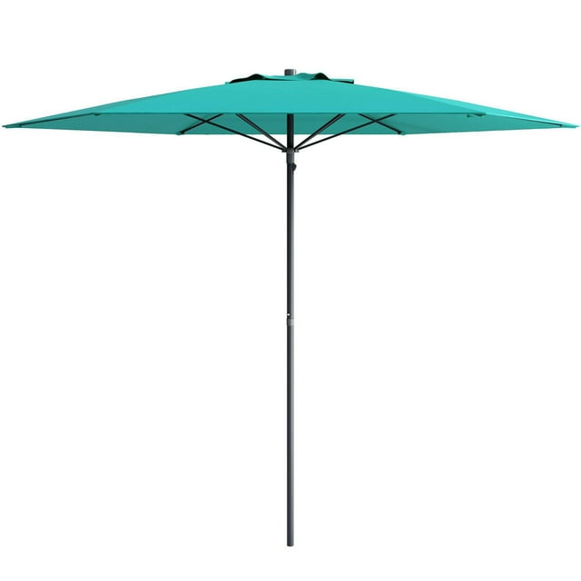 CorLiving 7.5ft Portable Beach Umbrella with Sand/Dirt Anchor and Travel Bag - Compact Sun and Shade Umbrella, Patio and Picnic, Summer Beach Umbrella Solution