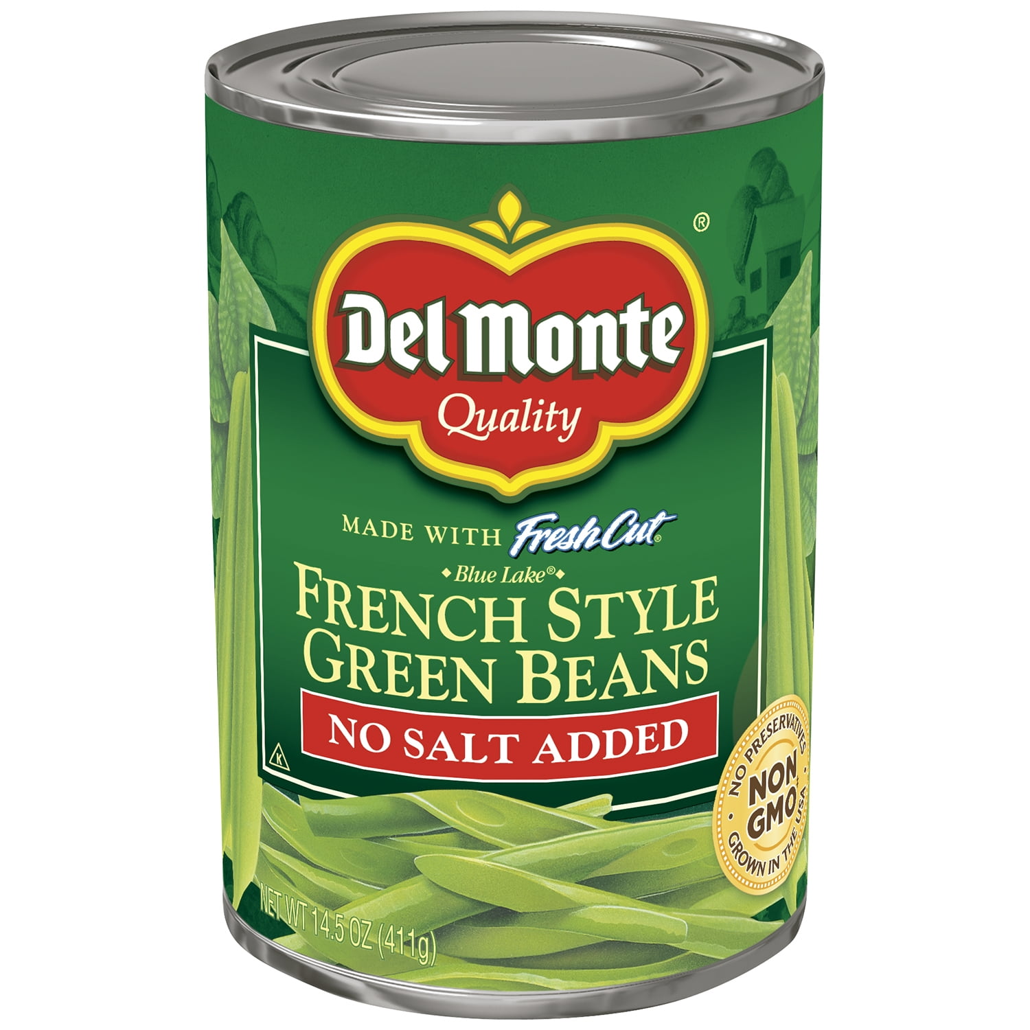 Del Monte French Style No Salt Added Green Beans, 14.5 oz