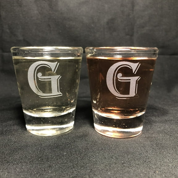 1.5OZ SHOT GLASS SET MONOGRAM G