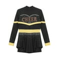thumbnail image 6 of iiniim Kids Girls Cheer Leader Uniform Dance Long Sleeve Dress Leotard Dancewear Black A 12, 6 of 7