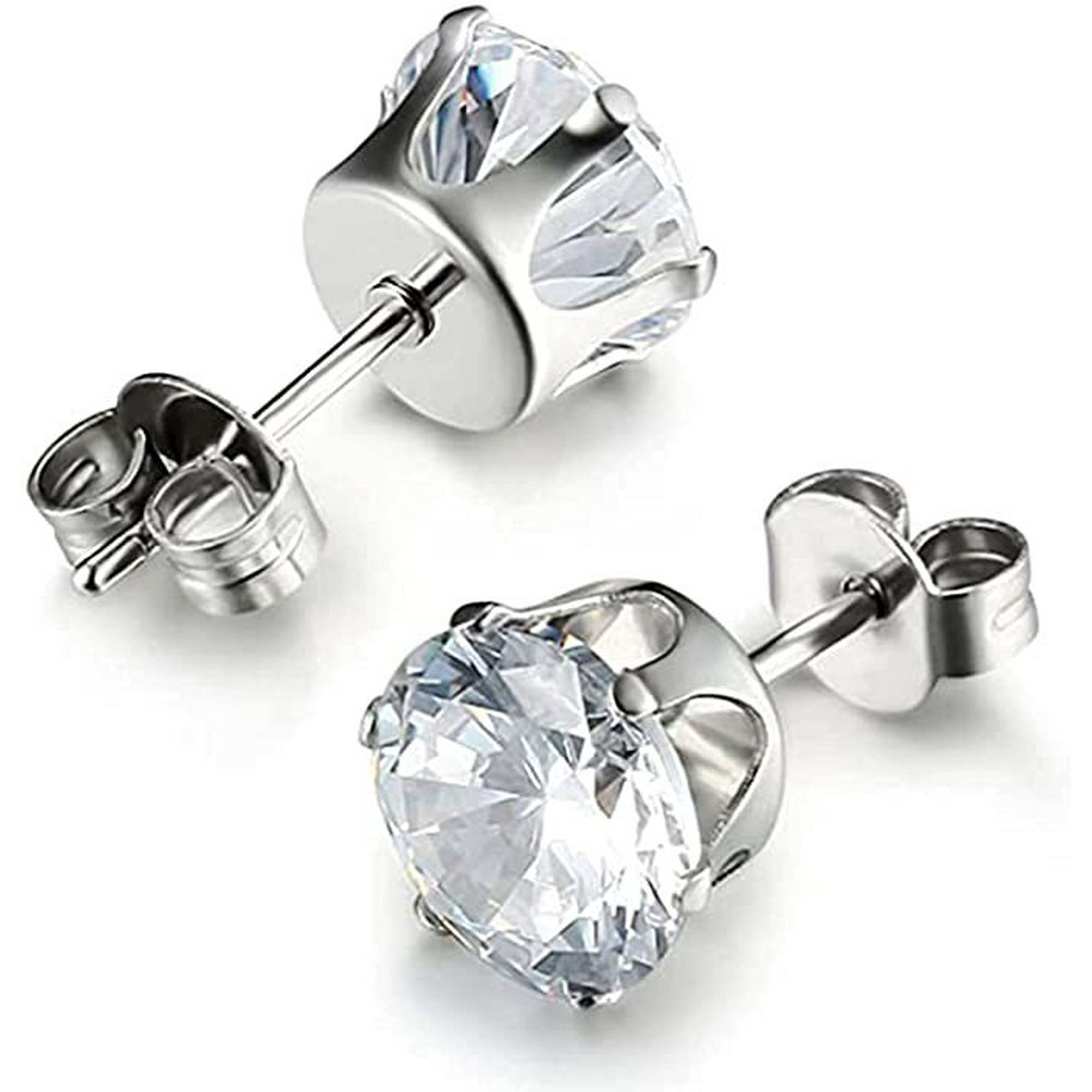 Surgical steel diamond earrings best sale