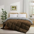 thumbnail image 2 of Bedding Comforter Full Size, Duvet Insert, Quilted Comforter with Corner Tabs, All Season Lightweight Quilt, Down Alternative Hotel Comforter Full Size 82X86 Brown/Silver, 2 of 8