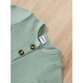 thumbnail image 5 of Cenuakty Toddler Newborn Outfit Adorable Solid Color Long Sleeve Round Neck Jumpsuit and Hat Set, 5 of 6