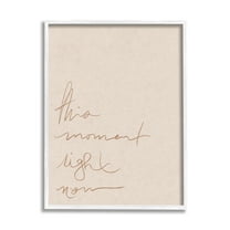 Stupell This Moment Right Now Minimal Phrase Inspirational Painting White Framed Art Print Wall Art