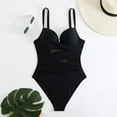 thumbnail image 6 of VgaVtl Spaghetti Straps One Piece Bathing Suits for Women Women Swimsuits Mesh Solid Color Beachwear Swimsuits,Black L, 6 of 7