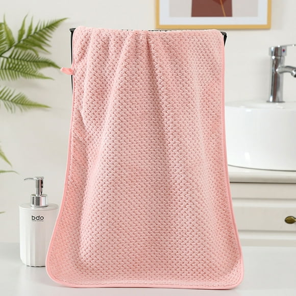 Fasiaou Home White Hand Towel - 100% Cotton 30x14 Towel - Absorbent, Quick-Drying, Durable Hand Towels for Bathroom Decor -,(Pink)
