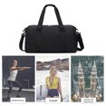 thumbnail image 2 of DQrwqpou Oxford Fitness Bag Multifuncional Plaid Sports Bag para Hombres Mujeres (Negro), 2 of 8