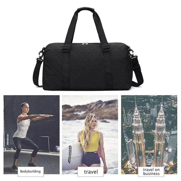 Bolsa De Ejercicios Oxford Fitness Bag Multifuncional Plaid Sports Bag para Hombres Mujeres Negro Ndcxsfigh Para Estrenar