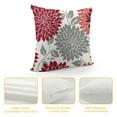 COMIO Burgundy Red Throw Pillows Covers, Wine Red Dahlia Flower Pillow