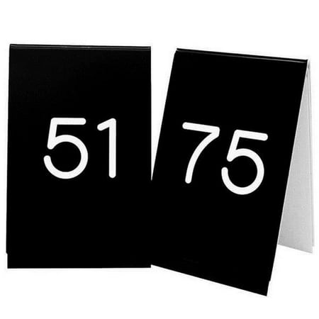 Cal Mil Number Tents - Cal Mil 271C-2 3.50 x 5 in. Black with White 51-75 Number Tent Set