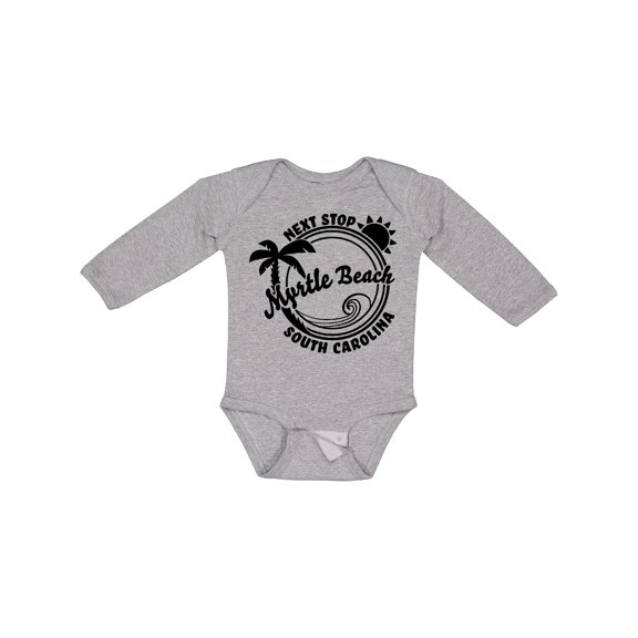 Inktastic Next Stop Myrtle Beach, South Carolina Boys or Girls Long Sleeve Baby Bodysuit