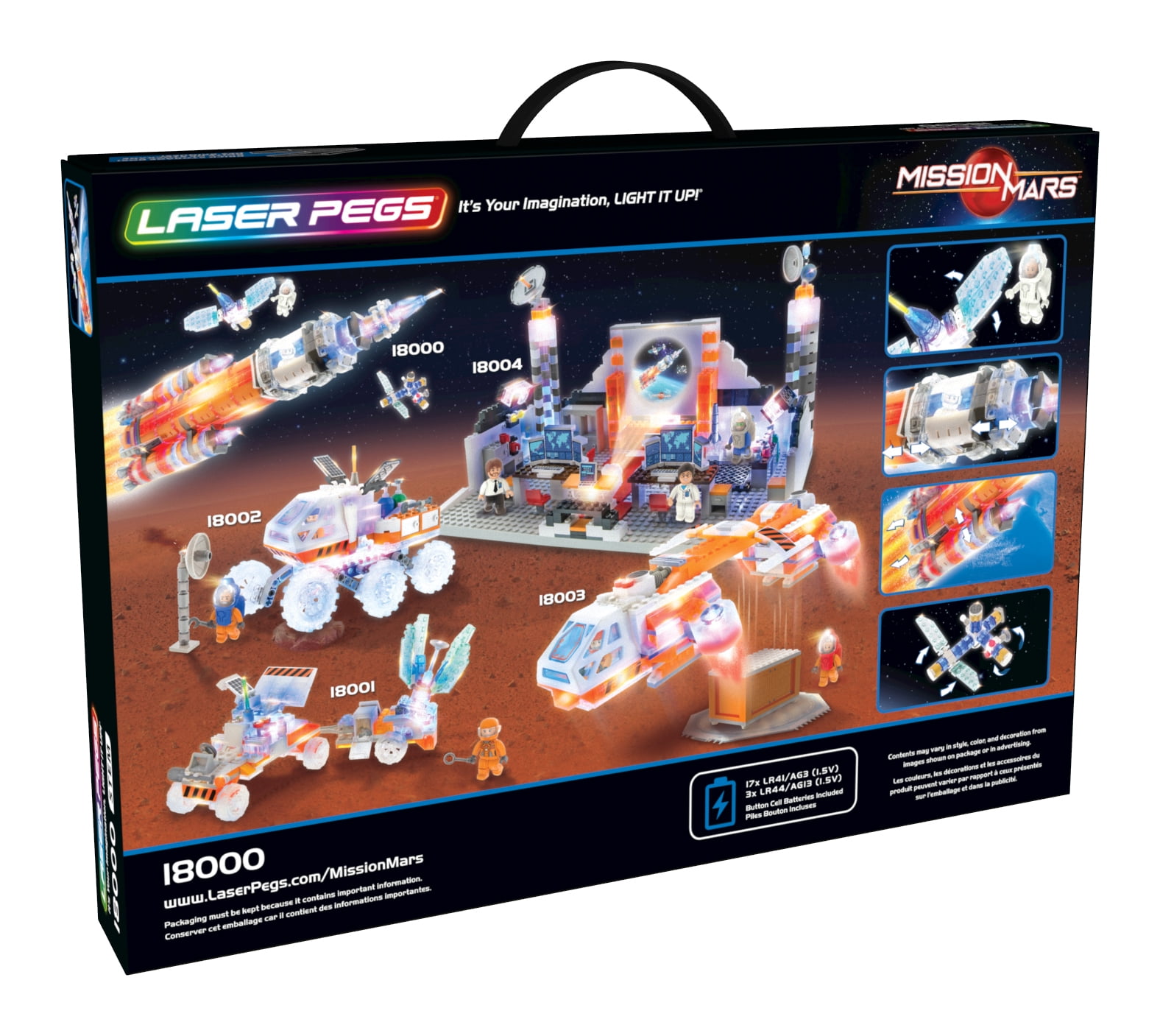 Laser Pegs LED Light-up Blocks Playset Mission Mars Rover 200 Pcs 18002 NRFP for sale online 