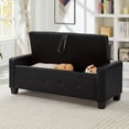 thumbnail image 3 of GZXS 48" Storage Ottoman Bench with Tufted Padded Seat, PU Leather Upholstered Bench for Bedroom, Living Room, Entryway, Hallway, Supports 300lbs, Black, 3 of 9