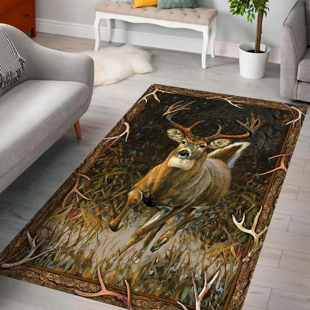 Flagwix Area Rug for Living Room Bedroom Deer Hunting Rug MLH2095R