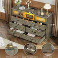 thumbnail image 4 of White Dresser with 6 Drawers Modern Chest of Drawers with LED Lights and Charging Station, Double Dresser Closet Organizer for Bedroom Living Room, 4 of 10