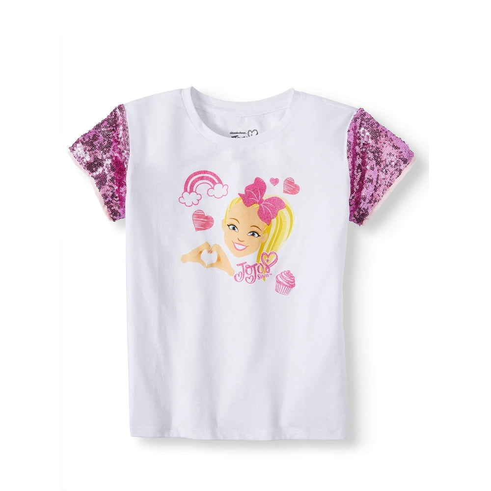 JoJo Siwa - Nickelodeon JoJo Siwa Sequin Sleeve Graphic T-Shirt (Little ...