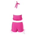 thumbnail image 6 of Linfrsh Bathing Suit for Women Tummy Control,Modest High Waisted Bikini Sets Cute Halter 2 Piece Swim Suit 2024 Hot Pink,2XL, 6 of 7