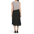 thumbnail image 3 of FORCYNTHIA Women's Linen Blend Color Block Sleeveless Midi Dress (Black, S), 3 of 4