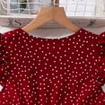 thumbnail image 5 of Likimi Kids Girls Dress Girls Solid Color Ruffle Sleeve Dresses Summer Sizes 7-8 Years Red, 5 of 9