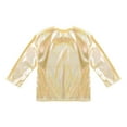 thumbnail image 4 of Zaldita Kids Girls Shiny Metallic T-Shirt Long Sleeve Loose T-Shirt for Stage Performance Costume Jazz Hip Hop Dancewear Gold 2-3, 4 of 7