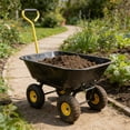 thumbnail image 2 of Folding Car Poly Garden Dump Truck With Steel Frame 10 Inch Pneumatic Tire Black Heavy Duty Utility Cart For Home Garden Outdoor Use, 2 of 10