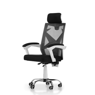 Furniture of America Slaney Modern Ergonomic Fabric Office Chair in Black and White