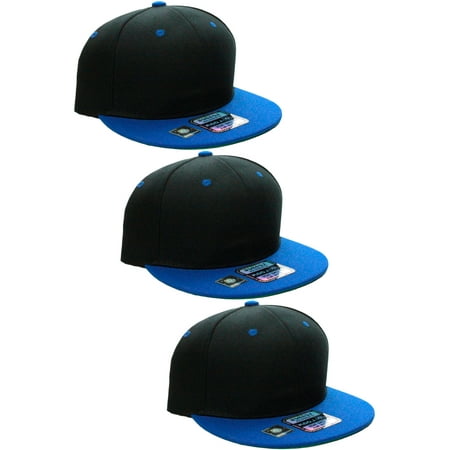 D&I Classic Blank Snapback Flat Bill Visor Hat Cap w Adjustable Adjustable Back