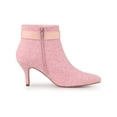 thumbnail image 3 of BLISSFUL STEP Women's Stiletto High Heels Mesh Fabric Ankle Boots Green Pink (Size 11), 3 of 7