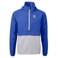 thumbnail image 2 of Men's Cutter & Buck  Blue Frisco RoughRiders  Charter Eco Recycled Half-Zip Anorak Jacket, 2 of 3