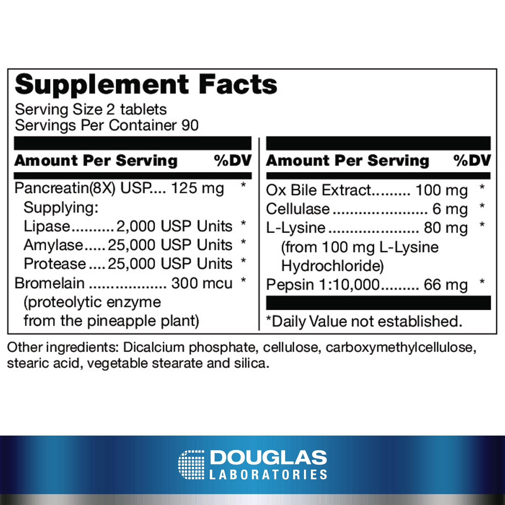 Douglas Laboratories Ultrazyme (Polyphasic Enzyme Complex) | Active Digestive Enzymes to Support Fat, Protein, and Carbohydrate Digestion* | 180 Tablets