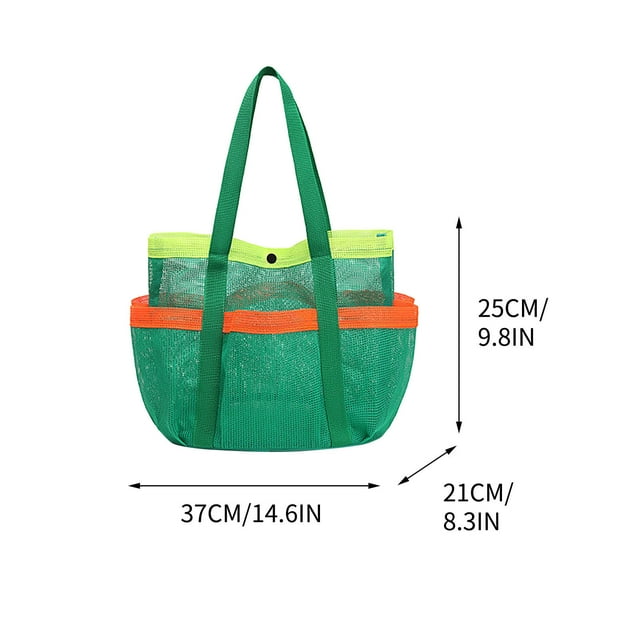 Large Mesh Beach Bag With Multiple Pockets For Swimming Pool And Beach Storage 24 in L X 14 in W X 12 in H