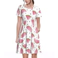 thumbnail image 1 of Balery Watermelon Vestidos sueltos de manga corta para mujer, vestidos de verano 2025, vestidos casuales de corte A con vuelo., 1 of 6