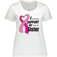 thumbnail image 3 of Inktastic Breast Cancer Awareness I Support My Sister with Pink Ribbon Women's Plus Size T-Shirt, 3 of 5