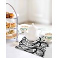 thumbnail image 4 of Grey Geometric Kitchen Dish Towels for Drying Dishes Set of 3, Retro Black White Abstract Striped Lines Waffle Weave Microfiber Hand Tea Bathroom Towels Quick Dry & Absorbent Towel 12x12, 4 of 7