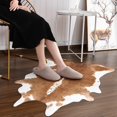 thumbnail image 3 of shiyou-Faux Cowhide Rug Small Cow Print Rugs Western Decor Animal Rugs for Living Room Bedroom, Kahqi(70x110cm,27x43in), 3 of 4