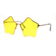 thumbnail image 2 of Womens Rimless Star Shape Hippie Groove Pimp Sunglasses Yellow, 2 of 4