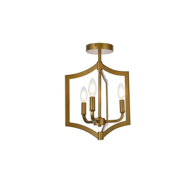 Living District LD7067F12BR Kiera Support Affleurant 3 Lumières, Laiton