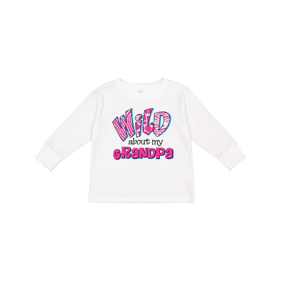 Inktastic Wild About Grandpa Girls Long Sleeve Toddler T-Shirt